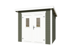 Lasita Maja Gartenhaus ZURI 7 - 275x175 cm, 19 mm, lackiert Grüngrau