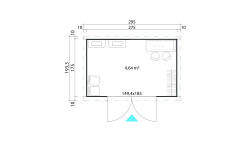 Lasita Maja Gartenhaus ZURI 7 - 275x175 cm, 19 mm, natur...