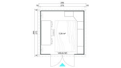 Lasita Maja Gartenhaus ZURI 9 - 275x275 cm, 19 mm, lackiert Lichtgrau