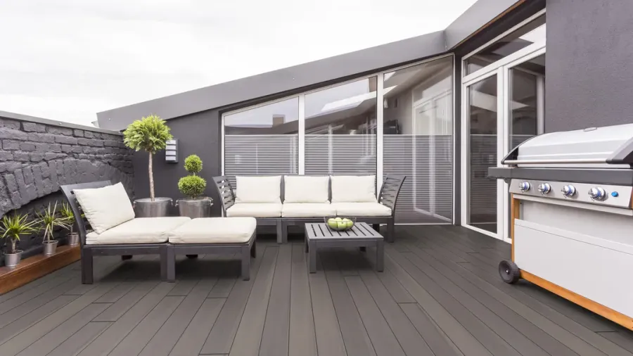 BPC Terrassendiele ECO-CAP 20x136x4000 mm, Massivdiele/Vollprofil Oberfläche glatt/Holzstruktur, co-extrudiert