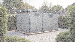 WPC-Gartenhaus HIDDENSEE grau-anthrazit 28 mm - 430 x 280 cm, WPC Co-Ex / Alu, 2 Räume