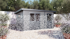 WPC-Gartenhaus HIDDENSEE grau-anthrazit 28 mm - 430 x 280 cm, WPC Co-Ex / Alu, 2 Räume