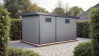 WPC-Gartenhaus HIDDENSEE grau-anthrazit 28 mm - 430 x 280 cm, WPC Co-Ex / Alu, 2 Räume