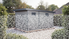 WPC-Gartenhaus HIDDENSEE grau-anthrazit 28 mm - 430 x 280 cm, WPC Co-Ex / Alu, 2 Räume