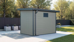 Rinnenset anthrazit für WPC-Gartenhaus POEL, 28 mm -...