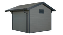 Rinnenset anthrazit für WPC-Gartenhaus FEHMARN, 28...