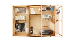 Ferienhaus BENTE 70mm, 800 x 558 cm; 70mm Wandstärke