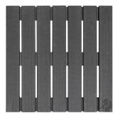 Fußbodenset für WPC-Gartenhaus FÖHR bestehend aus 25x WPC Gartenfliese 24 mm, 50x50 cm, massiv gebürstet, anthrazit