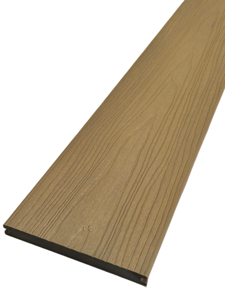 BPC Terrassendiele NOVADECK PREMIUM 20x140x5000 mm, beige, Massivdiele/Vollprofil Oberfläche beidseitig Holzstruktur, co-extrudiert