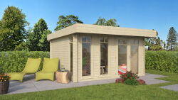 Gartenhaus BENJAMIN ISO; 400x400 cm (A), 28 mm Doppelnut;...