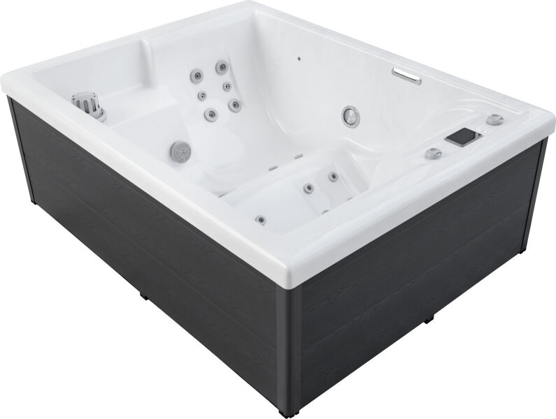 NJORD HORIZON KOMPAKT Whirlpool, 215 x 166 cm, 2 Personen, 22 Düsen, WLAN-Funktion, Premium Outdoor Spa, skandinavisches Design