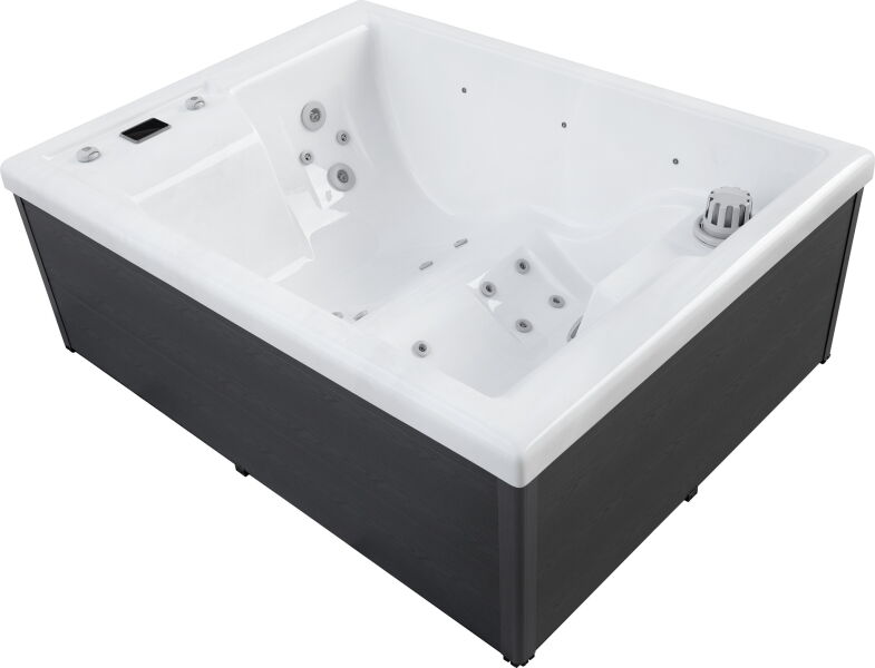 NJORD HORIZON KOMPAKT Whirlpool, 215 x 166 cm, 2 Personen, 22 Düsen, WLAN-Funktion, Premium Outdoor Spa, skandinavisches Design