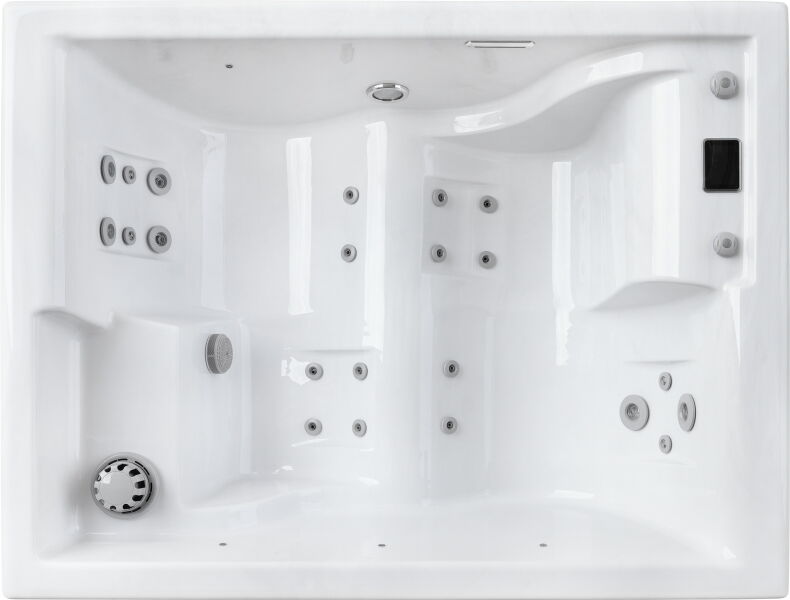 NJORD HORIZON KOMPAKT Whirlpool, 215 x 166 cm, 2 Personen, 22 Düsen, WLAN-Funktion, Premium Outdoor Spa, skandinavisches Design