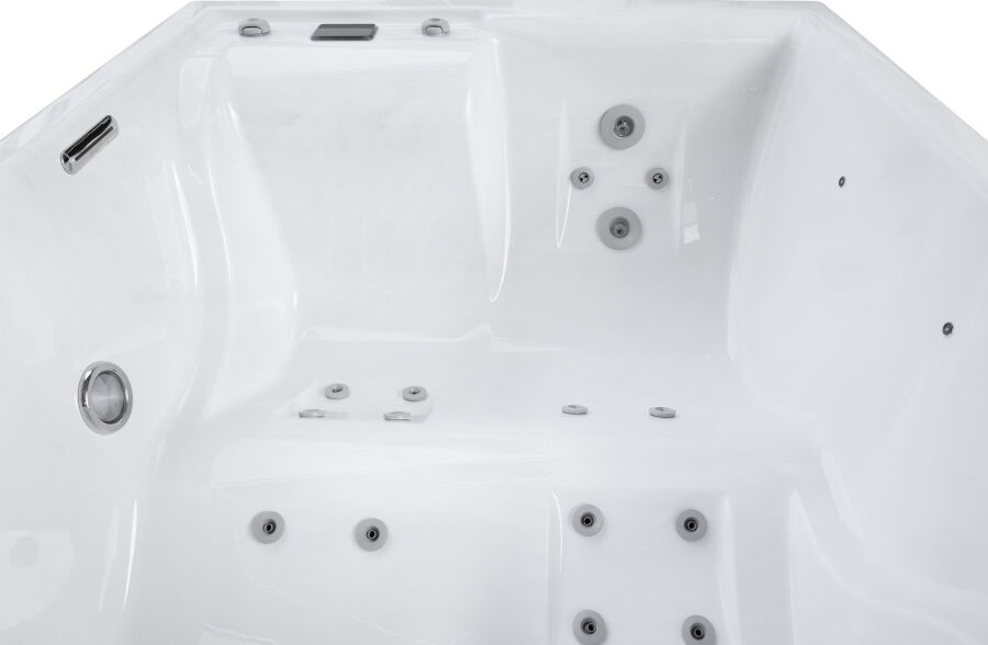 NJORD HORIZON KOMPAKT Whirlpool, 215 x 166 cm, 2 Personen, 22 Düsen, WLAN-Funktion, Premium Outdoor Spa, skandinavisches Design