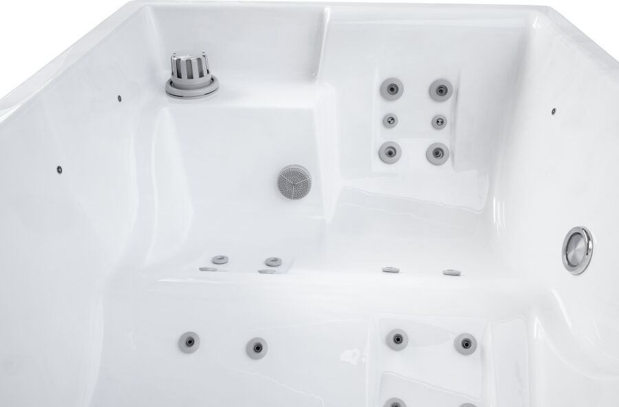 NJORD HORIZON KOMPAKT Whirlpool, 215 x 166 cm, 2 Personen, 22 Düsen, WLAN-Funktion, Premium Outdoor Spa, skandinavisches Design
