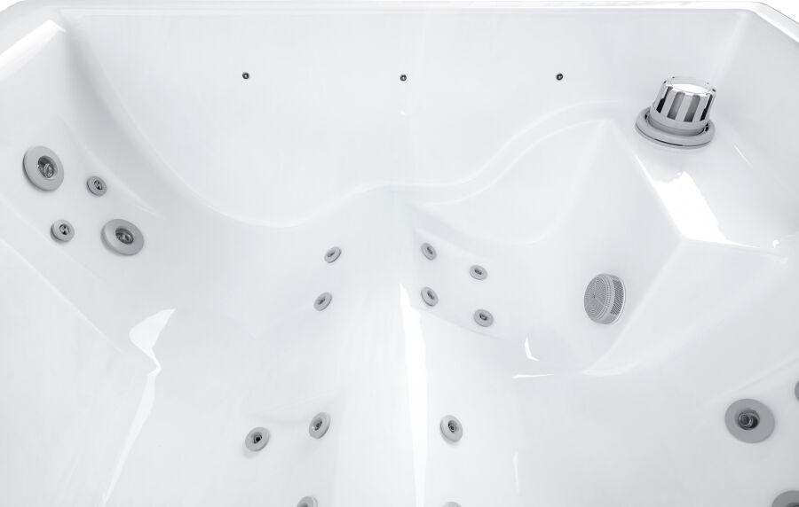 NJORD HORIZON KOMPAKT Whirlpool, 215 x 166 cm, 2 Personen, 22 Düsen, WLAN-Funktion, Premium Outdoor Spa, skandinavisches Design