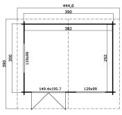 Gartenhaus NORDERNEY 2 - 390x300 cm, 40 mm Doppelnut,...