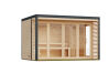 Karibu Saunahaus ARES 4 - 364 x 276 cm 38 mm naturbelassen / Metall anthrazit / ohne Ofen
