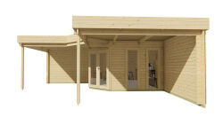Tuindeco Gartenhaus Jutka 380 x 380 / 44mm silbergrau imprägniert