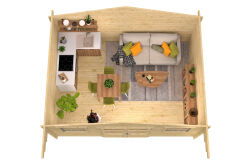 Tuindeco Gartenhaus Pavel 380 x 500 / 44mm natur oder...