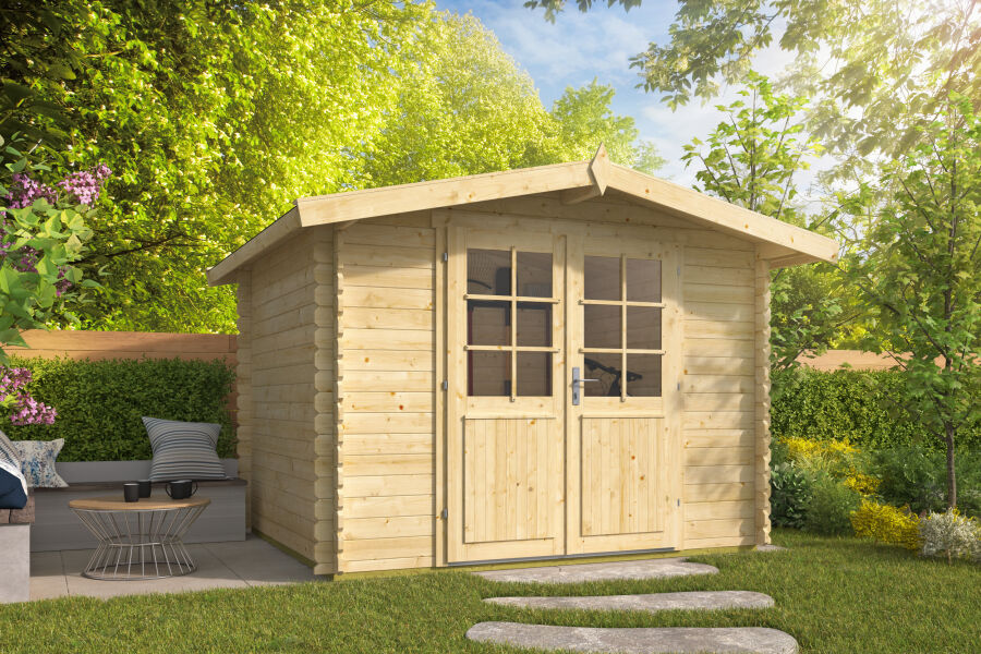 Tuindeco Gartenhaus Bjarni 250 x 300 / 28mm natur oder imprägniert