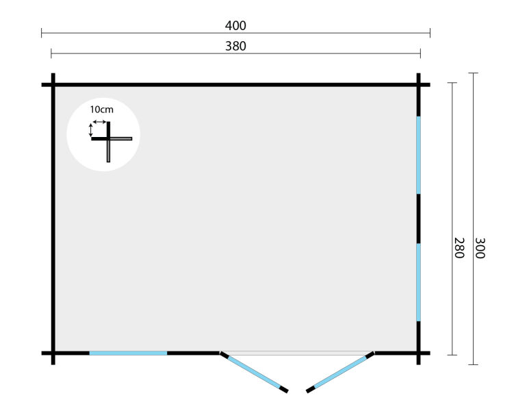 Tuindeco Gartenhaus Jason 300 x 400 / 40mm natur oder imprägniert
