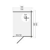 Tuindeco Gartenhaus Anbau 200 x 150 / 28mm natur oder imprägniert