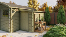 Tuindeco Gartenhaus Anbau 200 x 150 / 28mm natur oder imprägniert