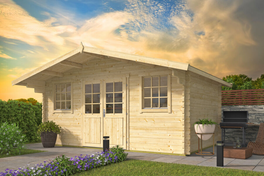 Tuindeco Gartenhaus Rika 320 x 500 / 44mm natur oder imprägniert