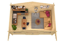 Tuindeco Gartenhaus Rika 320 x 500 / 44mm natur oder...