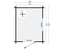 Tuindeco Gartenhaus Samuel 250 x 200 / 40mm natur oder...