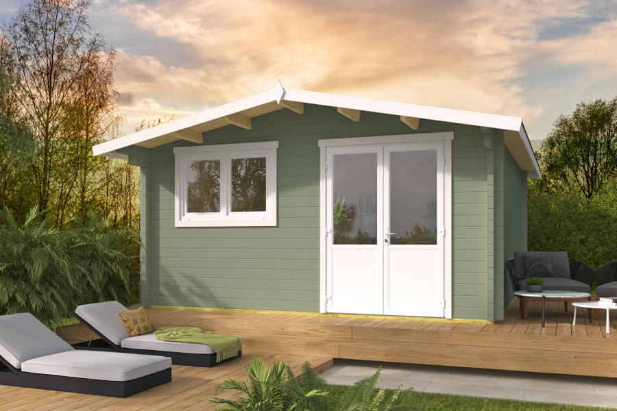 Tuindeco Gartenhaus Dingle 500 x 500 / 70mm natur oder imprägniert