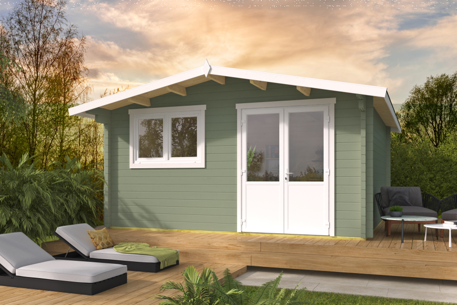 Tuindeco Gartenhaus Dingle 500 x 500 / 70mm natur oder imprägniert