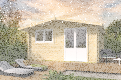 Tuindeco Gartenhaus Dingle 500 x 500 / 70mm natur oder imprägniert