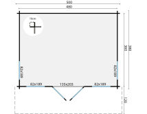 Tuindeco Gartenhaus Yorick 380 x 500 / 44mm natur oder...