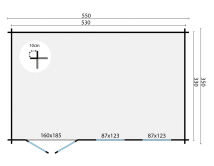 Tuindeco Gartenhaus Sophie 350 x 550 / 40mm natur oder...