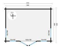 Tuindeco Gartenhaus Victoria 300 x 410 / 58mm natur oder...