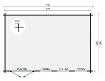 Tuindeco Gartenhaus Gabriella 400 x 595 / 58mm natur oder imprägniert