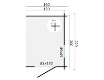 Tuindeco Gartenhaus Toilettenanbau 220 x 160 / 28mm natur...