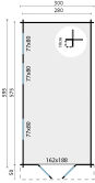 Tuindeco Gartenhaus Rick 595 x 300 / 40mm natur oder imprägniert