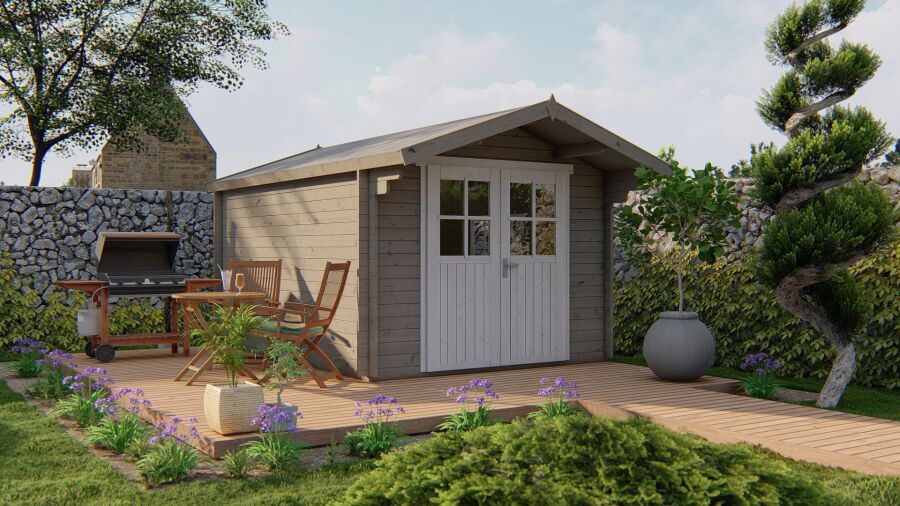 Tuindeco Gartenhaus Pamplona 400 x 300 / 34mm natur oder imprägniert