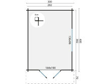Tuindeco Gartenhaus Pamplona 400 x 300 / 34mm natur oder...