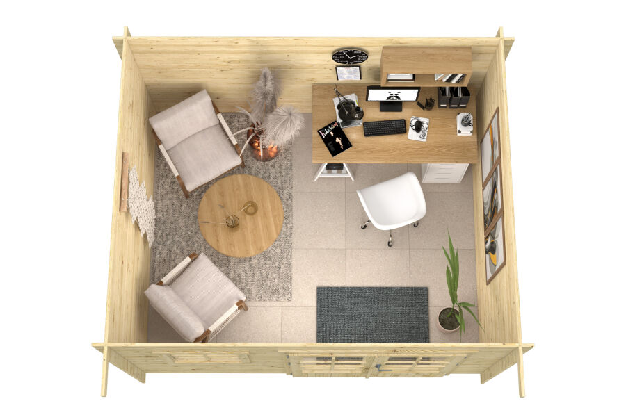 Tuindeco Gartenhaus Marta 300 x 360 / 28mm natur oder imprägniert