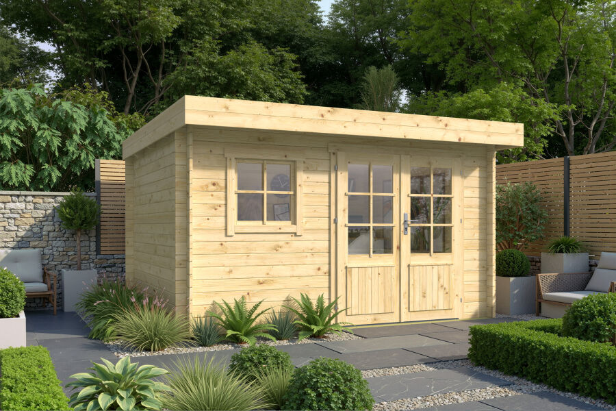 Tuindeco Gartenhaus Marta 300 x 360 / 28mm natur oder imprägniert