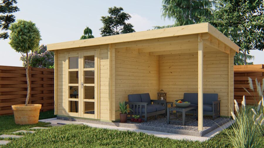Tuindeco Gartenhaus Eirunn 248 x 250 / 28mm natur oder imprägniert