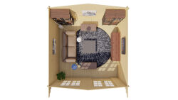 Tuindeco Gartenhaus Salamanca 500 x 500 / 34mm natur oder...