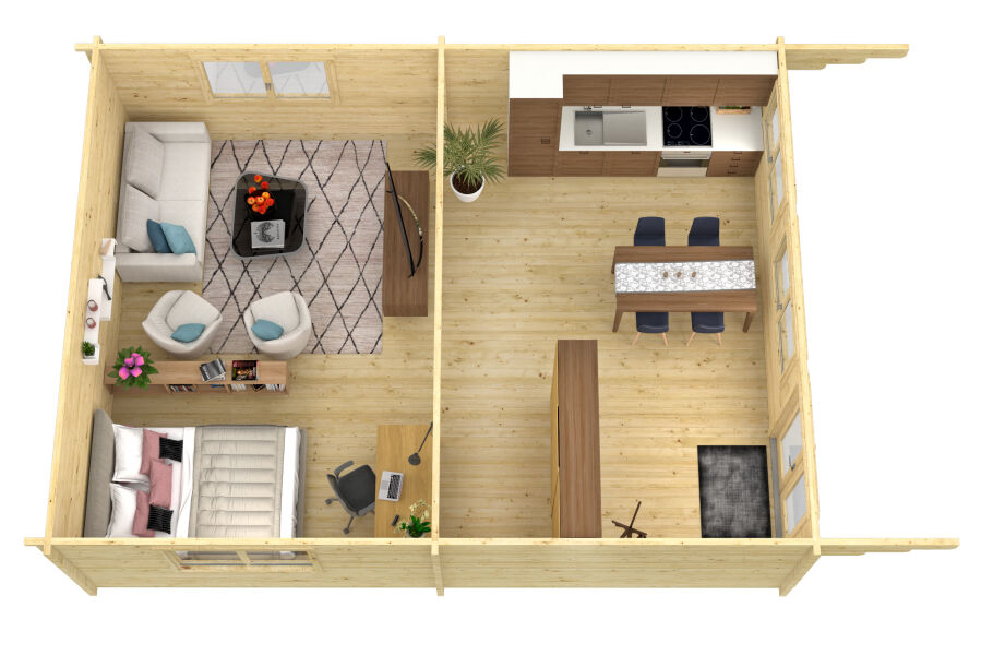 Tuindeco Gartenhaus Ballyragget 800 x 595 / 70mm honiggelb imprägniert