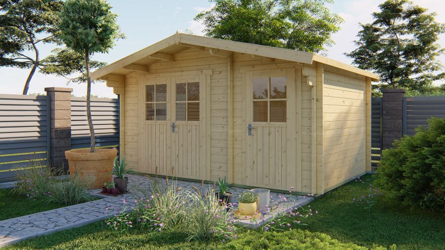 Tuindeco Gartenhaus Fraga 300 x 450 / 34mm braun imprägniert