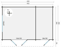 Tuindeco Gartenhaus Fraga 300 x 450 / 34mm honiggelb imprägniert