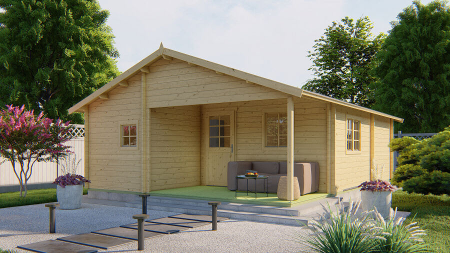 Tuindeco Gartenhaus Javea 808 x 595 / 44mm braun imprägniert